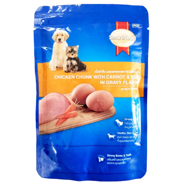 Smart Heart Chicken Chunks With Carrot & Egg In Gravy Pouch - Puppy
